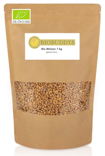 Bio Weizen ganzes Korn 10x 1k - Weizenkörner keimfähig, ideal zur Herstellung von Bio Weizenvollkornmehl oder Bio Weizenvollkornschrot von BIOBUDDYS