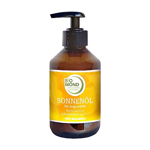 BIO Sonnenöl Sunoil BIOMOND 200 ml/Naturkosmetik/natürlicher Sonnenschutz SPF 5-7 / frisch gepresste Pflanzenöle/ohne Nano-Technologie/Parabenfrei / 100% natürlich von BIOMOND