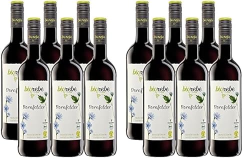 BIOrebe Dornfelder Rotwein Qualitätswein (6 x 0,75l) (Packung mit 2) von BIOrebe