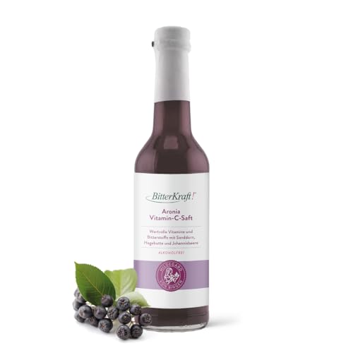 Bitterkraft! Bio Vitamin Saft | Saft mit Bitterkräutern nach Hildegard von Bingen | 350ml | alkoholfrei (350ml, Aronia) von BITTERKRAFT