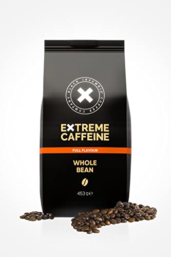Black Insomnia Kaffeebohnen extra stark I 1105 mg Koffein pro Tasse - stärkster Kaffee der Welt I 100% Robusta Kaffeebohnen I Espresso Bohnen I säurearm I Full, dunkle Röstung, 453 g von BLACK INSOMNIA COFFEE