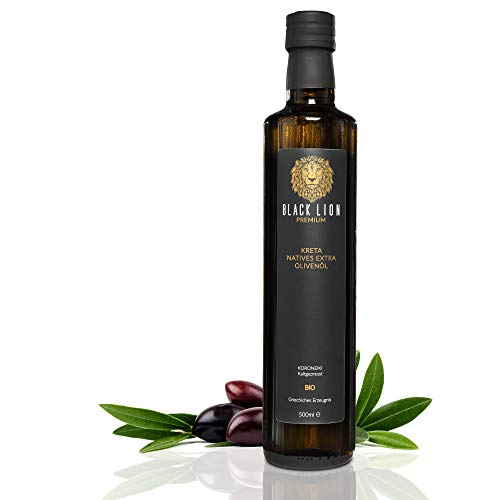 KRETA | griechisches Bio Olivenöl Kaltgepresst, nativ extra | mild-fruchtig-lecker | 100% Koroneiki-Olive Premium 500ml von Black Lion Premium