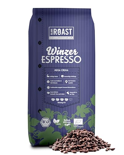 Blank Roast - BIO Winzer Espresso 1000g - schonend mit Pfälzer Rebholz geröstet - ganze Espresso-Bohnen aus Peru & Indien - Premium Arabica & Edel Robusta - kräftig & karamellig - säurearm von BLANK ROAST