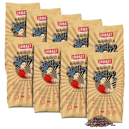 BLANK ROAST - Barista Tattoo Espresso - 1kg (9er Pack) - im Trommel-Röstverfahren geröstet - Bohnen aus den besten Anbaugebieten - Premium Arabica & Edel Robusta - schokoladig & nussig - säurearm von BLANK ROAST