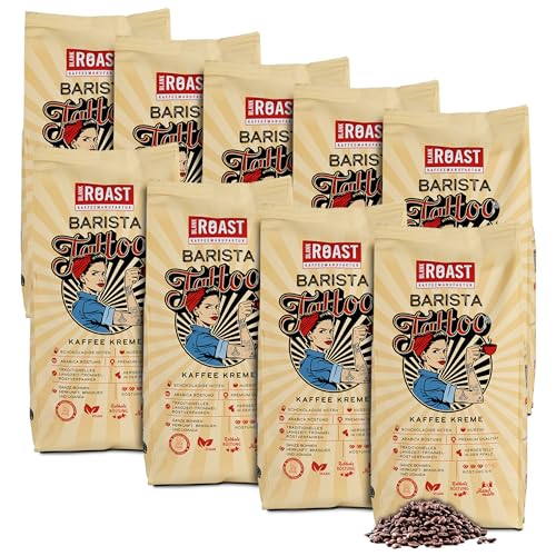 BLANK ROAST - Barista Tattoo Kaffee Kreme - 1kg (9er Pack) - im Trommel-Röstverfahren geröstet - Bohnen aus den besten Anbaugebieten - Premium Arabica - kräftig, schokoladig & nussig - säurearm von BLANK ROAST