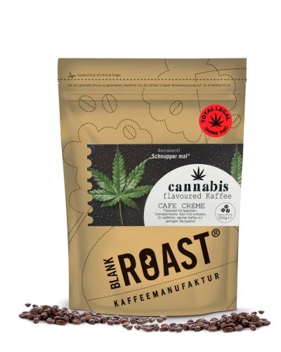 BLANK ROAST | Cannabis Kaffee Cafe Creme Flavoured Coffee ohne THC mit Hanf Geschmack Farbe Filterfein gemahlen, Größe 500g von BLANK ROAST