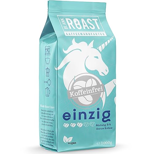 Blank Roast EINZIG entkoffeinierte Kaffeebohnen - 100% ARABICA - Sanft & schonend geröstet - besonders SÄUREARM - 1000g Ganze Bohne von BLANK ROAST