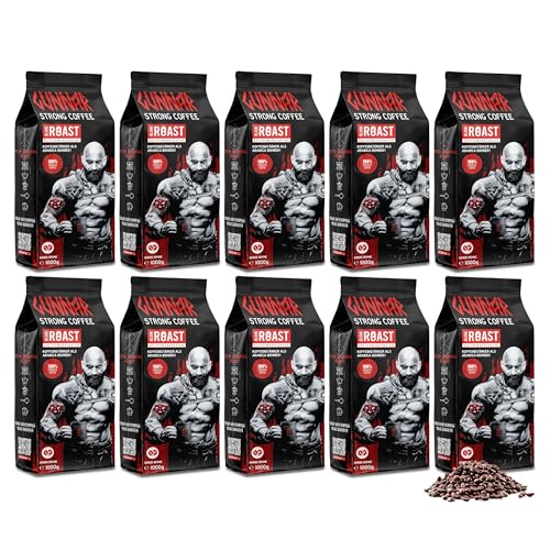 Blank Roast - GUNNAR - 1kg (10er Pack) - Ganze Kaffee-Bohnen Extra Stark - Kräftige Robusta-Röstung - 494mg Koffein je Tasse - Würzig & Kraftvoll mit Noten von dunkler Schokolade - Säurearm von BLANK ROAST