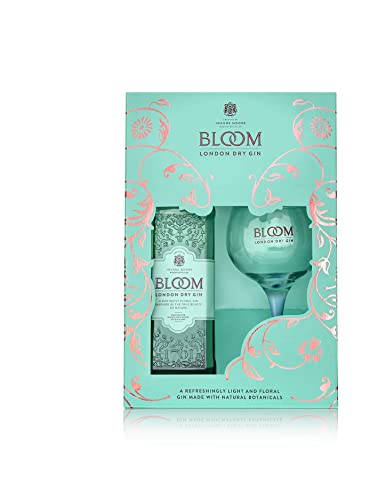 Bloom I London Dry Gin in edler Geschenkpackung I mit Gratis Ballon-Glas I Premium Gin mit fruchtig floraler Note I Hergestellt in Englands ältester Destillerie I 40% Vol. I 700 ml von BLOOM