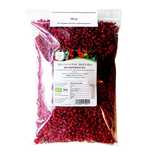 BLUMENTAL Bio-Berberitze, 100% natürlich getrocknete Berberitze-Beeren, ohne Zusatz (500 gr) von BLUMENTAL BAYERN