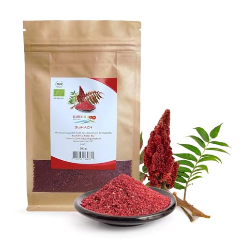 Blumental Roter Bio-Sumach, Sumachpulver, Sumach gemahlen, Gemahlene Sumach Beeren, 100% natürliches Sumach Gewürz (1 kg) von BLUMENTAL BAYERN