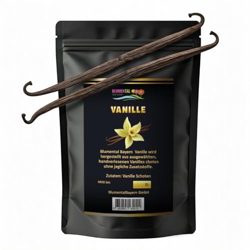 Blumental Vanilla, Bourbon Vanille Schoten, Premium Gourmet 1A Qualität – reines Naturprodukt aus Madagaskar (10 Stück) von BLUMENTAL BAYERN