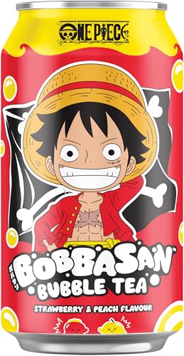 BOBBASAN Bubble Tea, One Piece, Strawberry und Peach Flavor, Luffy - 1 x 320 ml von Dttra