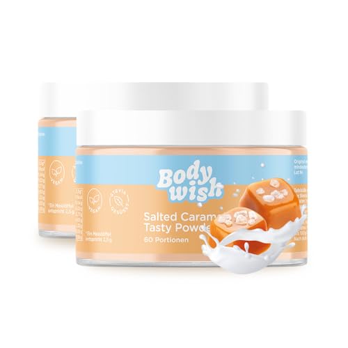 Geschmackspulver Kalorienarm | BODYWISH - Salted Caramel - Chunky Flavour Pulver Ohne Kalorien | Natürlicher Geschmack - Zuckerersatz Im Quark, Joghurt | 2 x 150gr - Salz Karamell Aroma | More Taste von BODYWISH