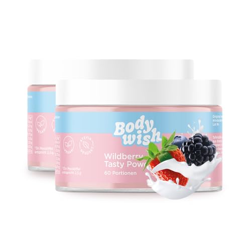 Geschmackspulver Kalorienarm | BODYWISH - Wildberry - Chunky Flavour Pulver Ohne Kalorien Zum Süßen | Natürlicher Geschmack - Zuckerersatz Im Quark, Joghurt | 2 x 150gr - Beeren Aroma | More Taste von BODYWISH