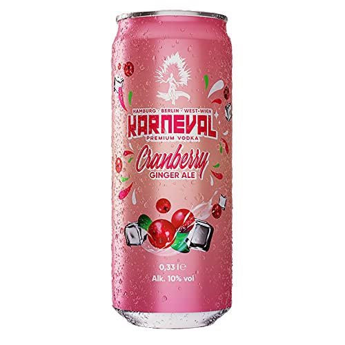 Karneval Vodka Cranberry Ginger Ale, 10% vol, 12 x 0,33l von BONEZ MC & RAF CAMORA KARNEVAL PREMIUM VODKA MADE IN GERMANY