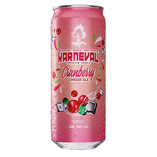 Karneval Vodka Cranberry Ginger Ale, 10% vol., 12 x 0,33l von BONEZ MC & RAF CAMORA KARNEVAL PREMIUM VODKA MADE IN GERMANY