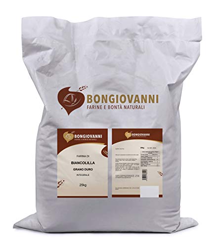 BONGIOVANNI FARINE E BONTA' NATURALI Vollkorn-Hartweizenmehl Biancolilla 25Kg von BONGIOVANNI FARINE E BONTA' NATURALI