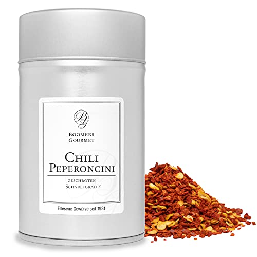 Boomers Gourmet - Chili Peperoncini, Schärfegrad 7 - Gewürzdose 11,5 cm - 80 g von BOOMERS GOURMET