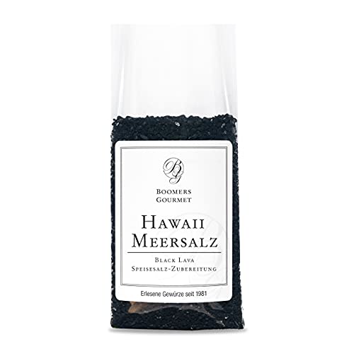 Boomers Gourmet - Hawaii Meersalz Black Lava I Schwarzes Salz aus Hawaii I Exotisches Finishing Salz mit Aktivkohle – Perfekt für Fisch, Fleisch und Pasta - Refill - 200 g von BOOMERS GOURMET