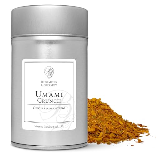 Boomers Gourmet - Umami Gewürzmischung, Umami Gewürz Zubereitung für Umami Paste I Einzigartiger Umami Crunch Geschmack für vegane Gemüse Gerichte - Gewürzdose 11,5 cm - 90 g von BOOMERS GOURMET