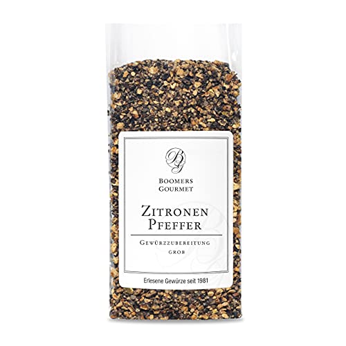 Boomers Gourmet - Zitronenpfeffer Gewürzmischung grob gemahlen, Lemon Pepper geschrotet - Refill - 120 g von BOOMERS GOURMET