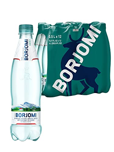 BORJOMI Natuerliches Mineralwasser mit Kohlensaeure versetzt, 12er Pack, 12 x 500 ml PET flasche von BORJOMI