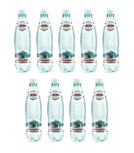 Mineral Kohlensäurehaltige Wasser Borjomi Glitzernd Wasser in kunststoff 0,5l Flasche [Packung von 9] von BORJOMI