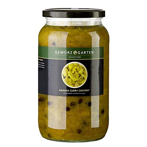 Gewürzgarten Ananas Curry Chutney, mit Mandeln, Holunderblüte und Zitronengras, 900 ml von BOS FOOD Duesseldorf Lebensmittel Großhandel GmbH