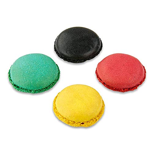 Macarons Mischung 2 (je 96 x Schwarz, Cassis, Zitrone, Türkis) Ø3,5cm, 921 g, 384 St von BOS FOOD GmbH