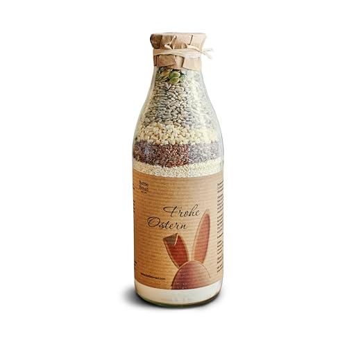 Brotbackmischung "Frohe Ostern Knickohr" Backmischung im Glas Flasche Geschenk Geschenkidee Ostern von BOTTLEBREAD