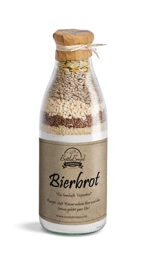 Brotbackmischung im Glas "Bierbrot" Backmischung im Glas Flasche Geschenk Geschenkidee Einzug Einzugsgeschenk Umzug von BOTTLEBREAD