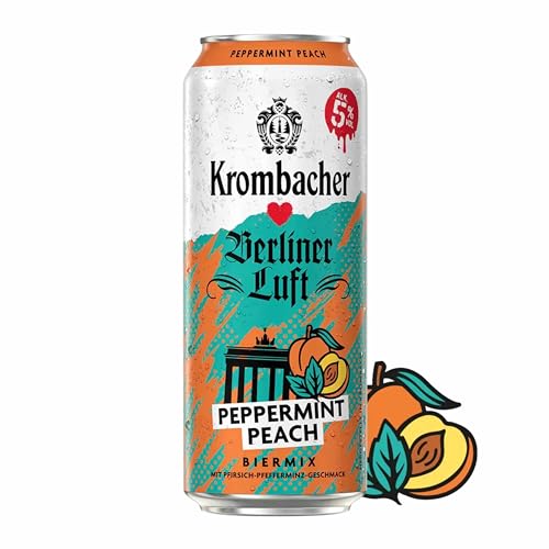 Krombacher x Berliner Luft Pfefferminz Peach / 24 x 0,5l. Dosen inkl. BOTTLEROCKET Untersetzer inkl. Pfand von BOTTLEROCKET