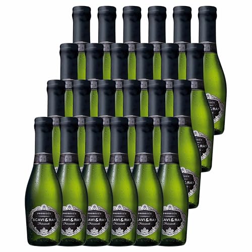 SCAVI & RAY PROSECCO FRIZZANTE 24 x 200ml. I fruchtig frischer, trockener italienischer Prosecco inkl. BOTTLEROCKET Untersetzer von BOTTLEROCKET