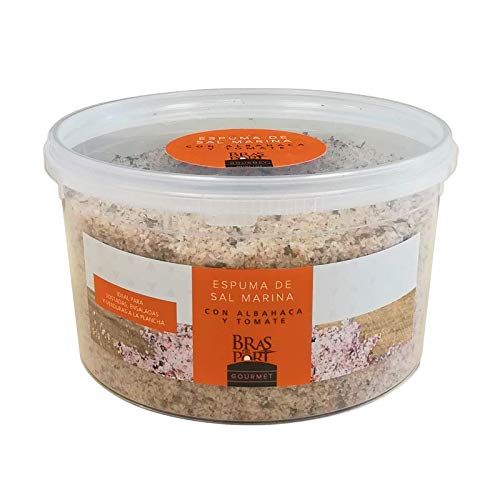 Meersalz Schaum - Espuma de Sal - aus Spanien - mit Tomate und Basilikum - 100 % natürlich - Exclusives Salz in Premium Qualität - Naturpark Salinas, Größe:600 g von Bras del Port