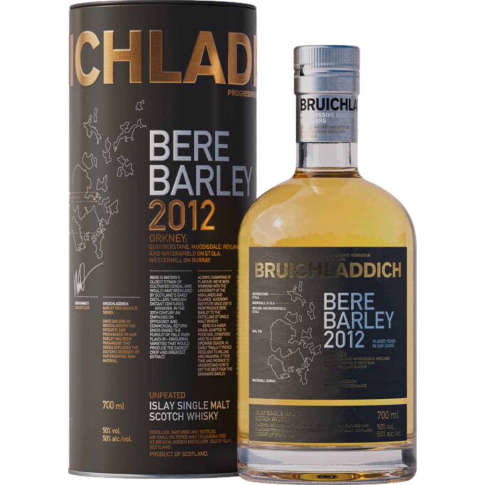 Bruichladdich Bere Barley Islay Single Malt, Scotch Whisky, 0,7 L, 50% Vol., Schottland, Spirituosen von BRUICHLADDICH DISTILLERY, ISLE OF ISLAY, SCOTLAND PA49 7UN GREAT BRITAIN