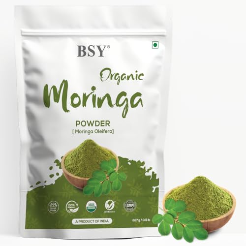 BSY Organic Moringa Powder - 227 g (0.5 LB) | Moringa Powder for Hair and Skin I Moringa Tea, Moringa Drink - Pack of 1 von BSY