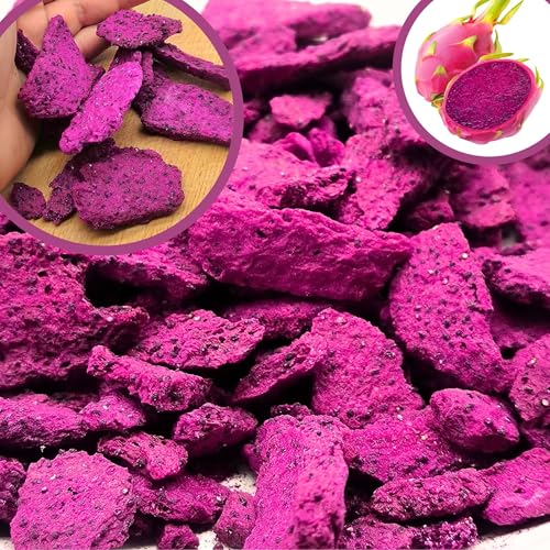 BULK & Tasty. Drachenfrucht Gefriergetrocknet 600g Scheiben - Natürlich Getrocknet Pink Pitaya - Ohne Zusätze 100% Pur Trockenfrüchte Gefriergetrocknet Früchte Snack Freeze Dried Dragon Fruit von BULK & tasty.