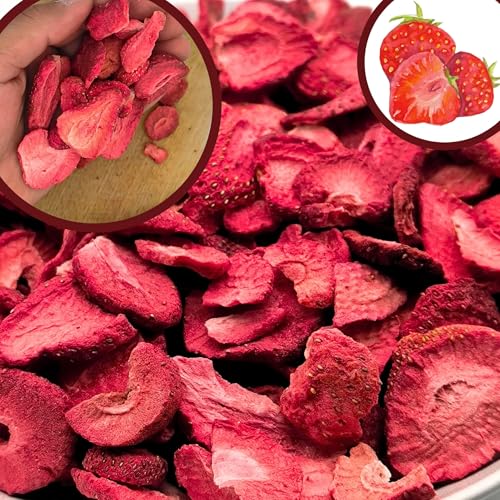 BULK & Tasty. Erdbeeren Gefriergetrocknet 600g Scheiben - Natürliche Getrocknete Erdbeeren Ohne Zusätze 100% Pur - Gefriergetrocknete Früchte Snack - Gefriergetrocknete Erdbeeren Trockenfrüchte von BULK & tasty.