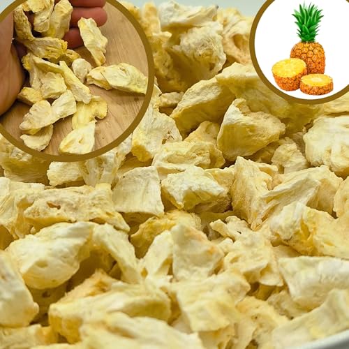 BULK & Tasty. Gefriergetrocknete Früchte 600g Pure Ananas Trockenobst Gefriergetrocknete Ananas - 100% Pur Früchte Gefriergetrocknet Ohne Zuckerzusatz - Knusprig Freeze Dried Fruit Pineapple von BULK & tasty.