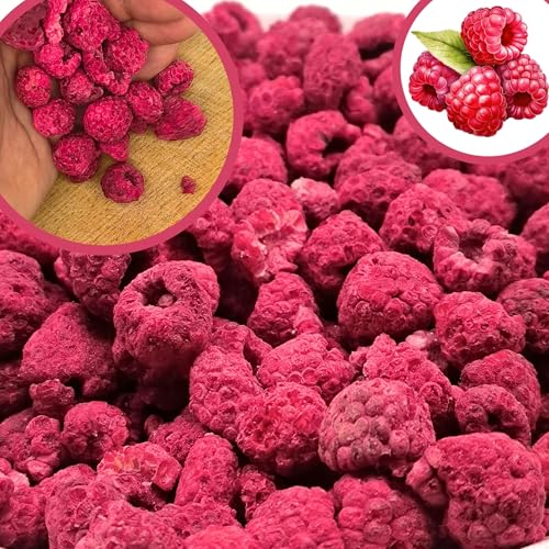 BULK & Tasty. Gefriergetrocknete Himbeeren 600g Gefriergetrocknete Früchte - Ohne Zusätze 100% Pur Trockenfrüchte Gefriergetrocknet Freeze Dried Raspberry Getrocknete Himbeeren Gefriergetrocknet von BULK & tasty.