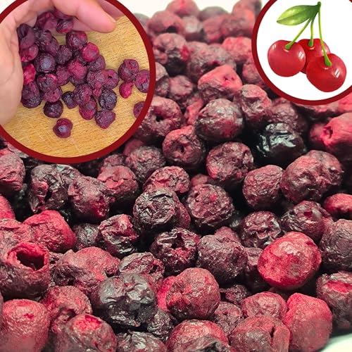 BULK & Tasty. Gefriergetrocknete Kirschen 600g Ohne Zusätze - 100% Pur Sauerkirschen Obst Gefriergetrocknet Trockenfrüchte Gefriergetrocknet Gefriergetrocknete Früchte - Freeze Dried Fruit von BULK & tasty.