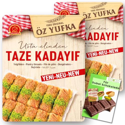 2x Kadayif Engelshaar Teigfäden für Dubai Schokolade + Rezept Dubai Schokolade (2x400g) von BUNDLES FOR YOU