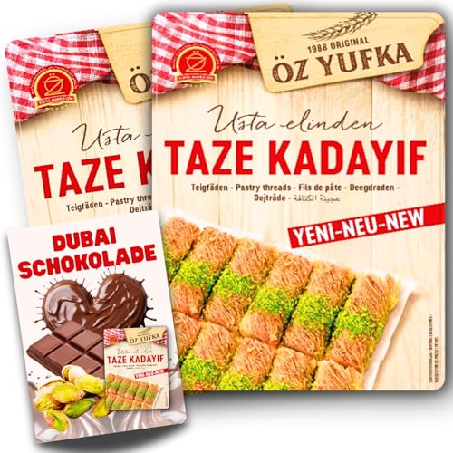 2x Kadayif Engelshaar Teigfäden für Dubai Schokolade + Rezept Dubai Schokolade (2x400g) von BUNDLES FOR YOU