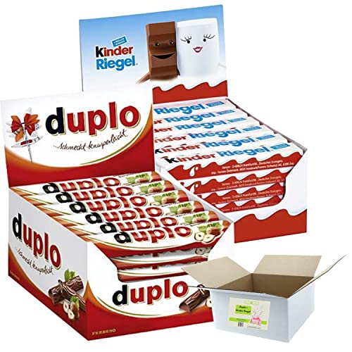 BUNDLES FOR YOU Ferrero Box Vorratspack - Duplo Riegel & Kinderriegel Großpackung - 36x Ferrero Kinder Riegel - 40x Ferrero Duplo - Mit liebe gepackt in Wernigerode von BUNDLES FOR YOU