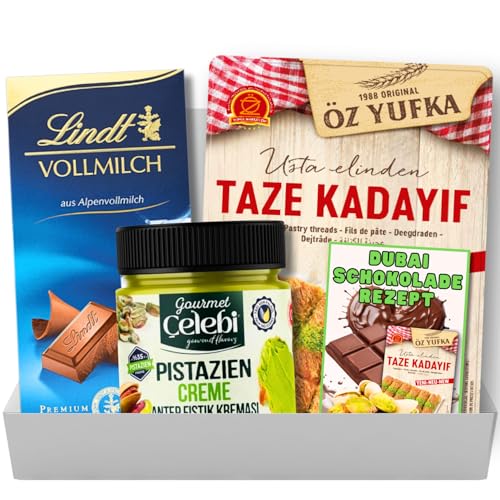 Dubai Schokolade Set - Selber machen - DIY Zutaten Kit mit Kadayif, LINDT Schokolade, Pistaziencreme und Rezept von BUNDLES FOR YOU