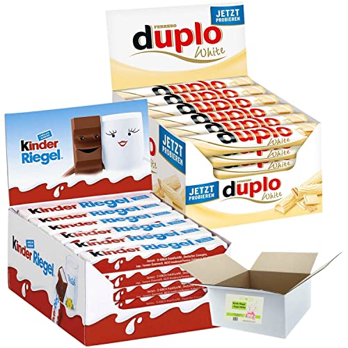 Ferrero Box Vorratspack - Duplo Riegel & Kinderriegel Großpackung - 36x Ferrero Kinder Riegel - 40x Ferrero Duplo - Mit liebe gepackt in Wernigerode von BUNDLES FOR YOU