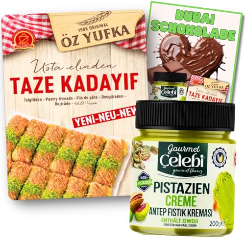 Kadayif Engelshaar + Pistaziencreme 35% Bundle Set zur Herstellung von Dubai Schokolade (1x400g Kadayif - 1x 200g Pistaziencreme 35%) BUNDLES FOR YOU von BUNDLES FOR YOU