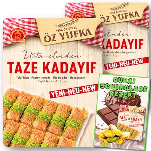 Kadayif Engelshaar Teigfäden für Dubai Schokolade inkl. Rezept für Dubai Schokolade (2x400g) von BUNDLES FOR YOU