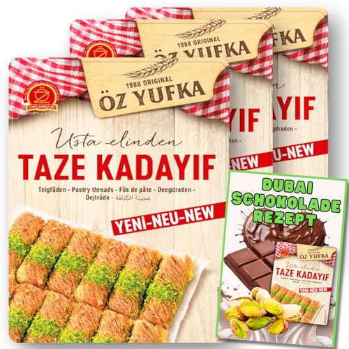 Kadayif Engelshaar Teigfäden für Dubai Schokolade inkl. Rezept für Dubai Schokolade (3x400g) von BUNDLES FOR YOU